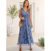 image:imageANRABESS Womens Floral Tulle Wedding Guest Maxi Dress  V Neck SleevelessALine Elastic WaistCasual Flowy Formal BohoBridal Shower Garden Party Beach VacationSummer FallMulticolored Rose Blue