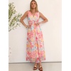 image:imageANRABESS Womens Floral Tulle Wedding Guest Maxi Dress  V Neck SleevelessALine Elastic WaistCasual Flowy Formal BohoBridal Shower Garden Party Beach VacationSummer FallYellow Pink Floral White
