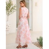 image:imageANRABESS Womens Floral Tulle Wedding Guest Maxi Dress  V Neck SleevelessALine Elastic WaistCasual Flowy Formal BohoBridal Shower Garden Party Beach VacationSummer FallPink Floral White