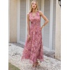image:imageANRABESS Womens Floral Tulle Wedding Guest Maxi Dress  V Neck SleevelessALine Elastic WaistCasual Flowy Formal BohoBridal Shower Garden Party Beach VacationSummer FallDusty Orchid Floral