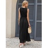 image:imageANRABESS Womens Floral Tulle Wedding Guest Maxi Dress  V Neck SleevelessALine Elastic WaistCasual Flowy Formal BohoBridal Shower Garden Party Beach VacationSummer FallBlack