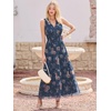 image:imageANRABESS Womens Floral Tulle Wedding Guest Maxi Dress  V Neck SleevelessALine Elastic WaistCasual Flowy Formal BohoBridal Shower Garden Party Beach VacationSummer FallBlue Golden Flower