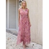 image:imageANRABESS Womens Floral Tulle Wedding Guest Maxi Dress  V Neck SleevelessALine Elastic WaistCasual Flowy Formal BohoBridal Shower Garden Party Beach VacationSummer FallDusty Orchid Floral