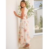 image:imageANRABESS Womens Floral Tulle Wedding Guest Maxi Dress  V Neck SleevelessALine Elastic WaistCasual Flowy Formal BohoBridal Shower Garden Party Beach VacationSummer FallMulticolored Rose Apricot