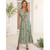 image:imageANRABESS Womens Floral Tulle Wedding Guest Maxi Dress  V Neck SleevelessALine Elastic WaistCasual Flowy Formal BohoBridal Shower Garden Party Beach VacationSummer FallFloral Green