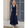 image:imageANRABESS Womens Floral Tulle Wedding Guest Maxi Dress  V Neck SleevelessALine Elastic WaistCasual Flowy Formal BohoBridal Shower Garden Party Beach VacationSummer FallNavy Blue