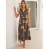 image:imageANRABESS Womens Floral Tulle Wedding Guest Maxi Dress  V Neck SleevelessALine Elastic WaistCasual Flowy Formal BohoBridal Shower Garden Party Beach VacationSummer FallRed Yellow Rose