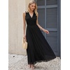 image:imageANRABESS Womens Floral Tulle Wedding Guest Maxi Dress  V Neck SleevelessALine Elastic WaistCasual Flowy Formal BohoBridal Shower Garden Party Beach VacationSummer FallBlack