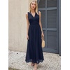 image:imageANRABESS Womens Floral Tulle Wedding Guest Maxi Dress  V Neck SleevelessALine Elastic WaistCasual Flowy Formal BohoBridal Shower Garden Party Beach VacationSummer FallNavy Blue