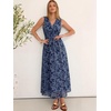 image:imageANRABESS Womens Floral Tulle Wedding Guest Maxi Dress  V Neck SleevelessALine Elastic WaistCasual Flowy Formal BohoBridal Shower Garden Party Beach VacationSummer FallDusty Blue