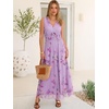 image:imageANRABESS Womens Floral Tulle Wedding Guest Maxi Dress  V Neck SleevelessALine Elastic WaistCasual Flowy Formal BohoBridal Shower Garden Party Beach VacationSummer FallPurple Rose Green