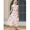 image:imageANRABESS Womens Floral Tulle Wedding Guest Maxi Dress  V Neck SleevelessALine Elastic WaistCasual Flowy Formal BohoBridal Shower Garden Party Beach VacationSummer FallPink Peony White