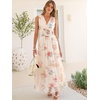 image:imageANRABESS Womens Floral Tulle Wedding Guest Maxi Dress  V Neck SleevelessALine Elastic WaistCasual Flowy Formal BohoBridal Shower Garden Party Beach VacationSummer FallMulticolored Rose Apricot