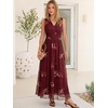 image:imageANRABESS Womens Floral Tulle Wedding Guest Maxi Dress  V Neck SleevelessALine Elastic WaistCasual Flowy Formal BohoBridal Shower Garden Party Beach VacationSummer FallPink Floral Wine Red