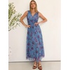 image:imageANRABESS Womens Floral Tulle Wedding Guest Maxi Dress  V Neck SleevelessALine Elastic WaistCasual Flowy Formal BohoBridal Shower Garden Party Beach VacationSummer FallMulticolored Rose Blue