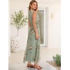 image:imageANRABESS Womens Floral Tulle Wedding Guest Maxi Dress  V Neck SleevelessALine Elastic WaistCasual Flowy Formal BohoBridal Shower Garden Party Beach VacationSummer FallFloral Green
