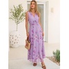 image:imageANRABESS Womens Floral Tulle Wedding Guest Maxi Dress  V Neck SleevelessALine Elastic WaistCasual Flowy Formal BohoBridal Shower Garden Party Beach VacationSummer FallPurple Rose Green