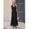 image:imageANRABESS Womens Floral Tulle Wedding Guest Maxi Dress  V Neck SleevelessALine Elastic WaistCasual Flowy Formal BohoBridal Shower Garden Party Beach VacationSummer FallBlack