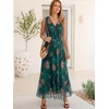 image:imageANRABESS Womens Floral Tulle Wedding Guest Maxi Dress  V Neck SleevelessALine Elastic WaistCasual Flowy Formal BohoBridal Shower Garden Party Beach VacationSummer FallOrange Floral Dark Green