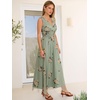 image:imageANRABESS Womens Floral Tulle Wedding Guest Maxi Dress  V Neck SleevelessALine Elastic WaistCasual Flowy Formal BohoBridal Shower Garden Party Beach VacationSummer FallFloral Green