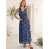 image:imageANRABESS Womens Floral Tulle Wedding Guest Maxi Dress  V Neck SleevelessALine Elastic WaistCasual Flowy Formal BohoBridal Shower Garden Party Beach VacationSummer FallDusty Blue