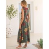 image:imageANRABESS Womens Floral Tulle Wedding Guest Maxi Dress  V Neck SleevelessALine Elastic WaistCasual Flowy Formal BohoBridal Shower Garden Party Beach VacationSummer FallRed Yellow Rose