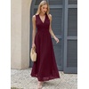 image:imageANRABESS Womens Floral Tulle Wedding Guest Maxi Dress  V Neck SleevelessALine Elastic WaistCasual Flowy Formal BohoBridal Shower Garden Party Beach VacationSummer FallWine Red
