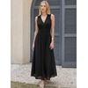 image:imageANRABESS Womens Floral Tulle Wedding Guest Maxi Dress  V Neck SleevelessALine Elastic WaistCasual Flowy Formal BohoBridal Shower Garden Party Beach VacationSummer FallBlack