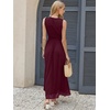image:imageANRABESS Womens Floral Tulle Wedding Guest Maxi Dress  V Neck SleevelessALine Elastic WaistCasual Flowy Formal BohoBridal Shower Garden Party Beach VacationSummer FallWine Red
