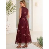image:imageANRABESS Womens Floral Tulle Wedding Guest Maxi Dress  V Neck SleevelessALine Elastic WaistCasual Flowy Formal BohoBridal Shower Garden Party Beach VacationSummer FallPink Floral Wine Red