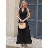 image:imageANRABESS Womens Floral Tulle Wedding Guest Maxi Dress  V Neck SleevelessALine Elastic WaistCasual Flowy Formal BohoBridal Shower Garden Party Beach VacationSummer FallBlack