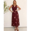 image:imageANRABESS Womens Floral Tulle Wedding Guest Maxi Dress  V Neck SleevelessALine Elastic WaistCasual Flowy Formal BohoBridal Shower Garden Party Beach VacationSummer FallPink Floral Wine Red