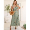 image:imageANRABESS Womens Floral Tulle Wedding Guest Maxi Dress  V Neck SleevelessALine Elastic WaistCasual Flowy Formal BohoBridal Shower Garden Party Beach VacationSummer FallFloral Green