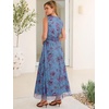 image:imageANRABESS Womens Floral Tulle Wedding Guest Maxi Dress  V Neck SleevelessALine Elastic WaistCasual Flowy Formal BohoBridal Shower Garden Party Beach VacationSummer FallMulticolored Rose Blue