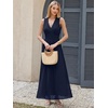 image:imageANRABESS Womens Floral Tulle Wedding Guest Maxi Dress  V Neck SleevelessALine Elastic WaistCasual Flowy Formal BohoBridal Shower Garden Party Beach VacationSummer FallNavy Blue