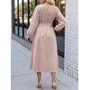 image:imageANRABESS Womens Long Sleeve Midi Dress Striped Fall Casual Dress  Elastic Waist Flowy A Line Dresses With Pockets Work Travel Beach Vacation Clothes Lightweight Breathable Summer OutfitsLight Brown White Stripe