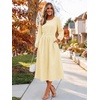 image:imageANRABESS Womens Long Sleeve Midi Dress Striped Fall Casual Dress  Elastic Waist Flowy A Line Dresses With Pockets Work Travel Beach Vacation Clothes Lightweight Breathable Summer OutfitsYellow White Stripe