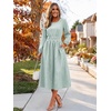 image:imageANRABESS Womens Long Sleeve Midi Dress Striped Fall Casual Dress  Elastic Waist Flowy A Line Dresses With Pockets Work Travel Beach Vacation Clothes Lightweight Breathable Summer OutfitsGreen White Stripe