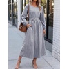 image:imageANRABESS Womens Long Sleeve Midi Dress Striped Fall Casual Dress  Elastic Waist Flowy A Line Dresses With Pockets Work Travel Beach Vacation Clothes Lightweight Breathable Summer OutfitsNavy White Stripe