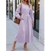 image:imageANRABESS Womens Long Sleeve Midi Dress Striped Fall Casual Dress  Elastic Waist Flowy A Line Dresses With Pockets Work Travel Beach Vacation Clothes Lightweight Breathable Summer OutfitsPurple White Stripe