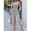 image:imageANRABESS Womens Long Sleeve Midi Dress Striped Fall Casual Dress  Elastic Waist Flowy A Line Dresses With Pockets Work Travel Beach Vacation Clothes Lightweight Breathable Summer OutfitsBlack White Stripe