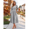 image:imageANRABESS Womens Long Sleeve Midi Dress Striped Fall Casual Dress  Elastic Waist Flowy A Line Dresses With Pockets Work Travel Beach Vacation Clothes Lightweight Breathable Summer OutfitsBlack White Stripe