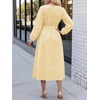 image:imageANRABESS Womens Long Sleeve Midi Dress Striped Fall Casual Dress  Elastic Waist Flowy A Line Dresses With Pockets Work Travel Beach Vacation Clothes Lightweight Breathable Summer OutfitsYellow White Stripe