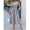 image:imageANRABESS Womens Long Sleeve Midi Dress Striped Fall Casual Dress  Elastic Waist Flowy A Line Dresses With Pockets Work Travel Beach Vacation Clothes Lightweight Breathable Summer OutfitsNavy White Stripe