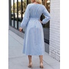 image:imageANRABESS Womens Long Sleeve Midi Dress Striped Fall Casual Dress  Elastic Waist Flowy A Line Dresses With Pockets Work Travel Beach Vacation Clothes Lightweight Breathable Summer OutfitsBlue White Stripe