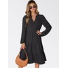 image:imageANRABESS Womens Long Sleeve Midi Dresses  V Neck Swing Tiered Dress Beach Vacation Work Business Casual 2026 Fall Summer Flowy OutfitBlack