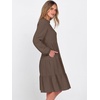 image:imageANRABESS Womens Long Sleeve Midi Dresses  V Neck Swing Tiered Dress Beach Vacation Work Business Casual 2026 Fall Summer Flowy OutfitBrown