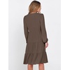 image:imageANRABESS Womens Long Sleeve Midi Dresses  V Neck Swing Tiered Dress Beach Vacation Work Business Casual 2026 Fall Summer Flowy OutfitBrown