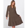 image:imageANRABESS Womens Long Sleeve Midi Dresses  V Neck Swing Tiered Dress Beach Vacation Work Business Casual 2026 Fall Summer Flowy OutfitBrown