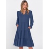 image:imageANRABESS Womens Long Sleeve Midi Dresses  V Neck Swing Tiered Dress Beach Vacation Work Business Casual 2026 Fall Summer Flowy OutfitDeep Blue